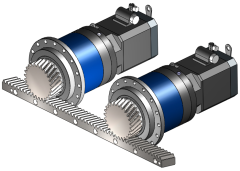 Servotak Zero-Backlash Rack-Pinion-Gearbox System