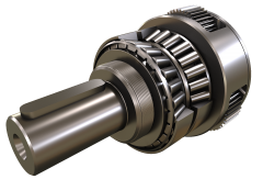 Single piece planet carrier with reinforced tapered roller bearings that offers unmatchable stiffness and axial and radial capacities.